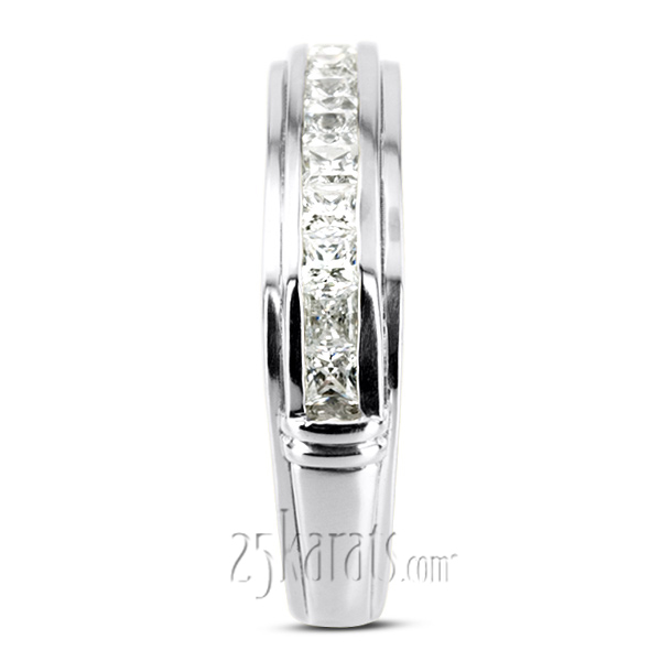 1.54 ct. Princess Cut Channel Set Diamond Men Ring - view 6