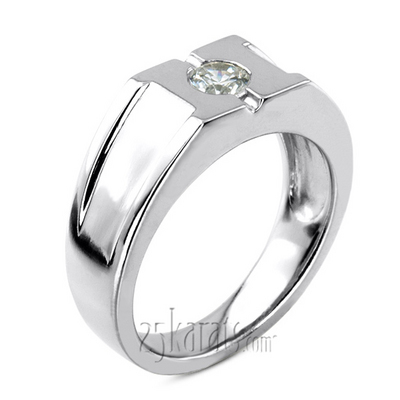 0.35 ct. Solitaire Diamond Man Ring - view 2 of 6