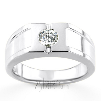 0.35 ct. Solitaire Diamond Man Ring - view 4 of 6