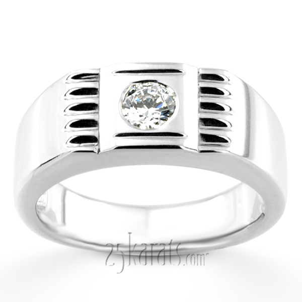 0.35 ct. Solitaire Diamond Men Ring - view 3