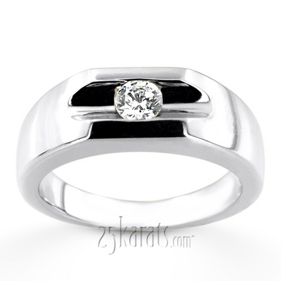 0.35 ct. Solitaire Tension Set Diamond Men Ring - view 4 of 6