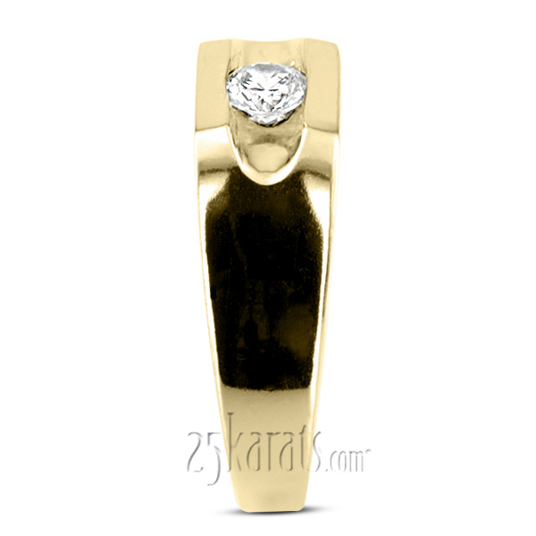 0.35 ct. Solitaire Tension Set Diamond Men Ring - view 5