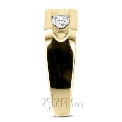 0.35 ct. Solitaire Tension Set Diamond Men Ring - view 5 of 6