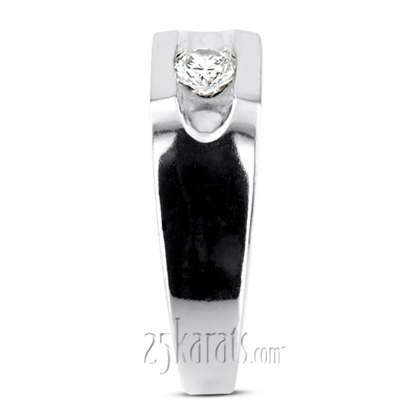 0.35 ct. Solitaire Tension Set Diamond Men Ring - view 6