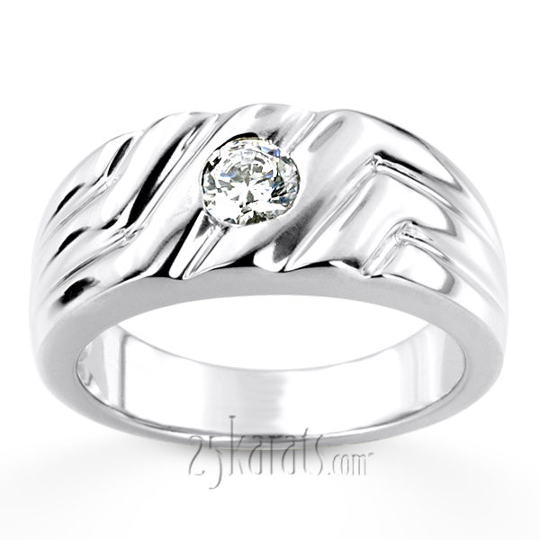 0.35 ct. Solitaire Diamond Men Ring - view 3