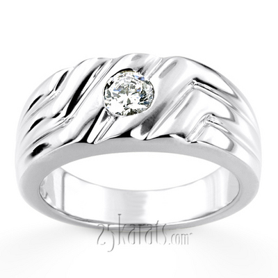 0.35 ct. Solitaire Diamond Men Ring - view 3 of 6