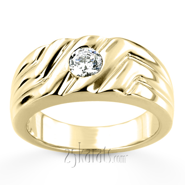 0.35 ct. Solitaire Diamond Men Ring - view 4