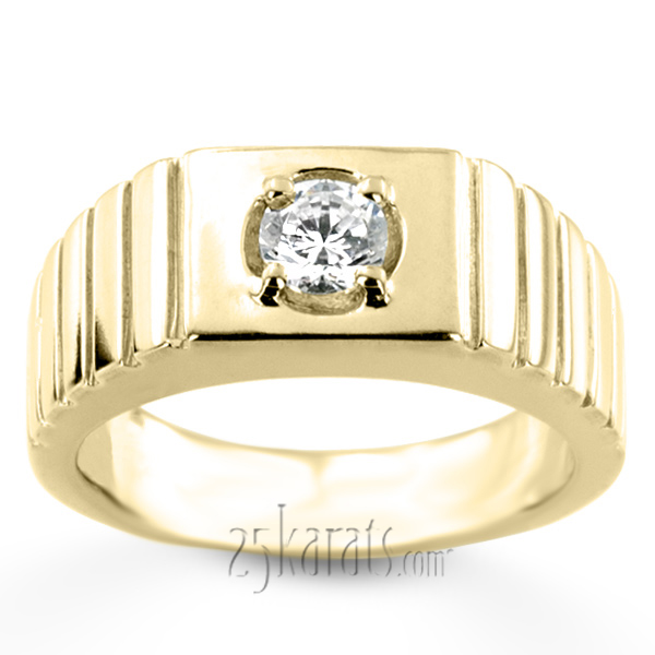 0.35 ct. Solitaire Diamond Man Ring - view 3