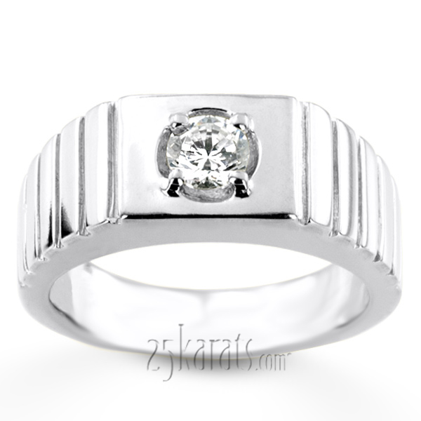 0.35 ct. Solitaire Diamond Man Ring - view 4