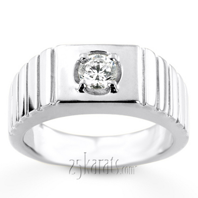 0.35 ct. Solitaire Diamond Man Ring - view 4 of 6