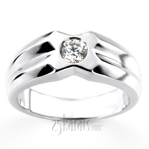 0.35 ct. Solitaire Diamond Men Ring - view 3