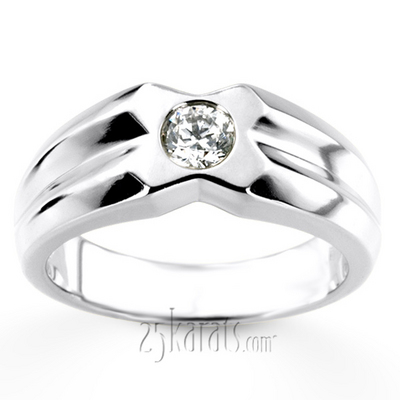 0.35 ct. Solitaire Diamond Men Ring - view 3 of 6