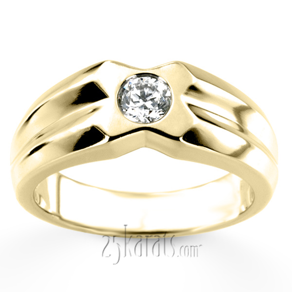 0.35 ct. Solitaire Diamond Men Ring - view 4