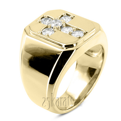 0.90 ct. Religious Diamond Men's Ring