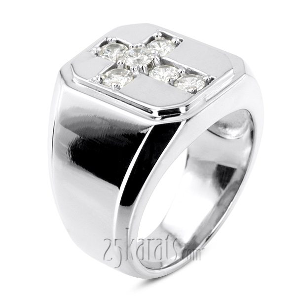 0.90 ct. Religious Diamond Man Ring - view 2