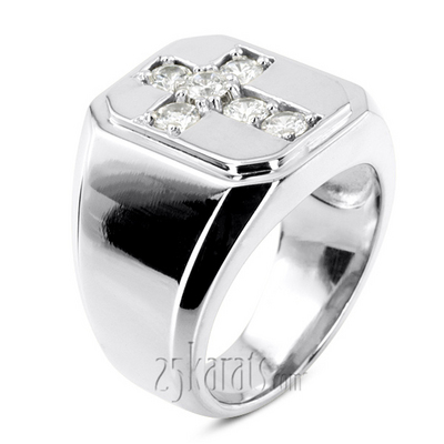 0.90 ct. Religious Diamond Man Ring - view 2 of 6