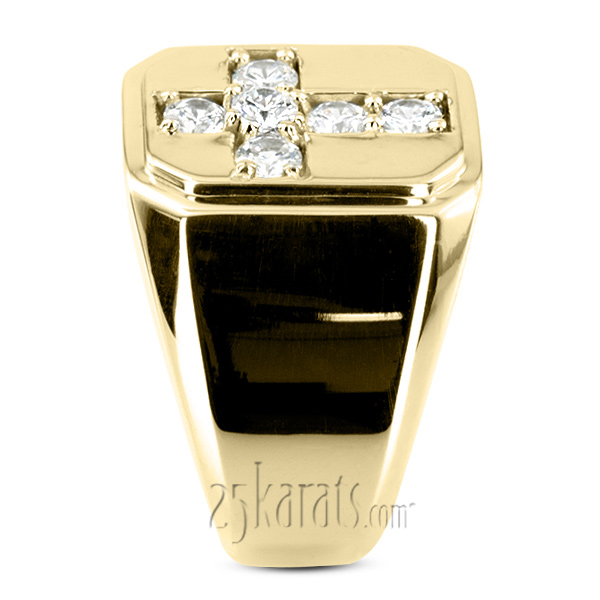 0.90 ct. Religious Diamond Man Ring - view 5