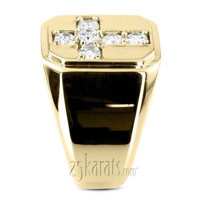 0.90 ct. Religious Diamond Man Ring - view 5 of 6