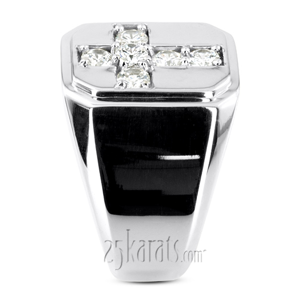 0.90 ct. Religious Diamond Man Ring - view 6