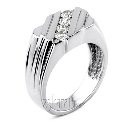 0.60 ct. Round Cut Channel Set Diamond Men's Ring