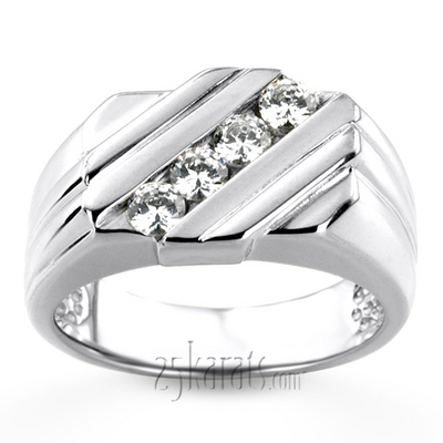 0.60 ct. Round Cut Channel Set Man Diamond Ring - view 3 of 6