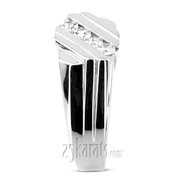 0.60 ct. Round Cut Channel Set Man Diamond Ring - view 5