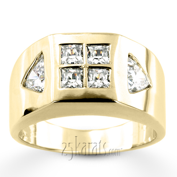 1.38 ct. Multi-shape Diamond Man Ring - view 4