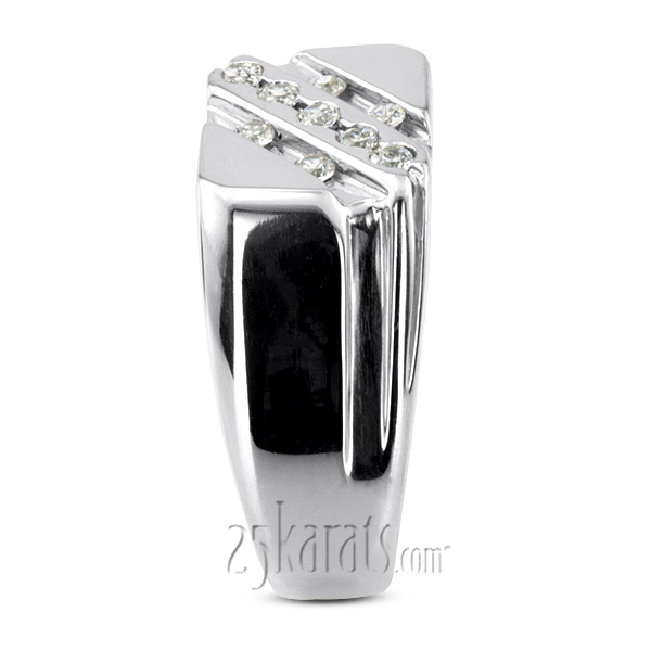 0.27 ct. Round Cut Fancy Diamond Men's Ring - view 5