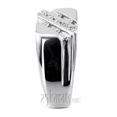 0.27 ct. Round Cut Fancy Diamond Men's Ring - view 5 of 8