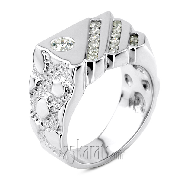 0.63 ct. Round Cut Channel Set Men Diamond Ring - view 2