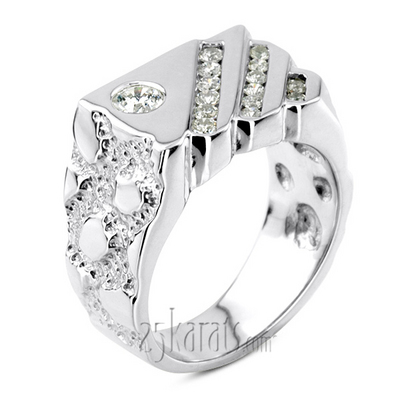 0.63 ct. Round Cut Channel Set Men Diamond Ring - view 2 of 6