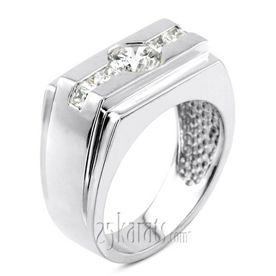 0.42 ct. Multi-shape Channel Set Diamond Men's Ring