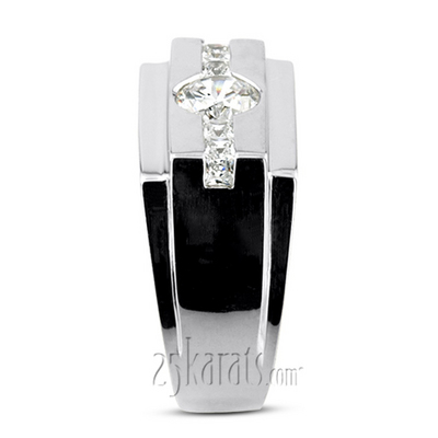 0.42 ct. Multi-shape Channel Set Diamond Men Ring - view 5 of 6