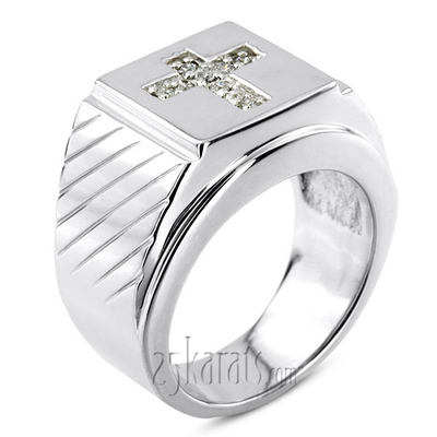 0.23 ct. Cross Diamond Man  Ring - view 1 of 6