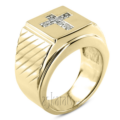 0.23 ct. Cross Diamond Man  Ring - view 2 of 6