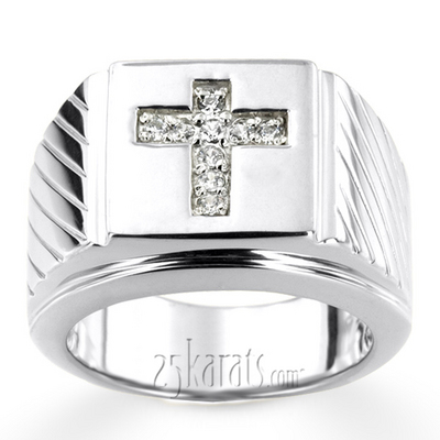 0.23 ct. Cross Diamond Man  Ring - view 3 of 6