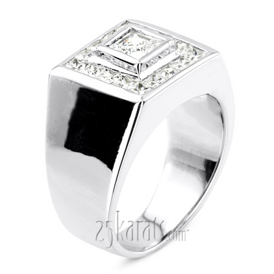 1.62 ct. Princess Cut Channel Set Mens Diamond  Ring - view 2 of 6