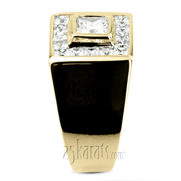 1.62 ct. Princess Cut Channel Set Mens Diamond  Ring - view 5