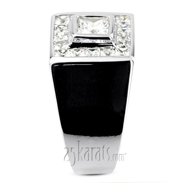 1.62 ct. Princess Cut Channel Set Mens Diamond  Ring - view 6