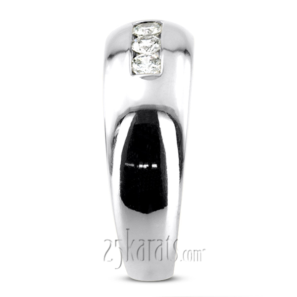 0.30 ct. Three Stone Round Cut Diamond Men Ring - view 5