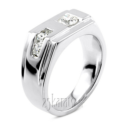 0.62 ct. Multi-Shape Channel Set Diamond Man Ring - view 2 of 6