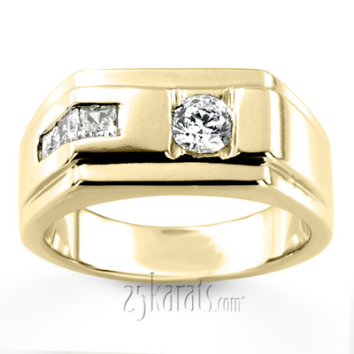 0.62 ct. Multi-Shape Channel Set Diamond Man Ring - view 3 of 6