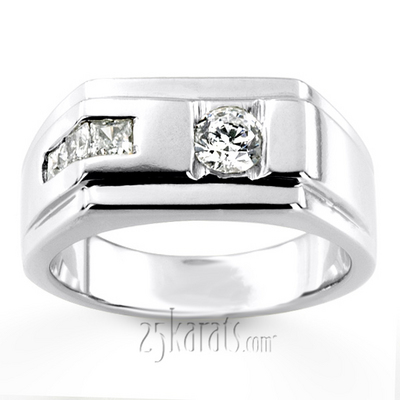 0.62 ct. Multi-Shape Channel Set Diamond Man Ring - view 4 of 6