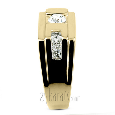 0.62 ct. Multi-Shape Channel Set Diamond Man Ring - view 5 of 6