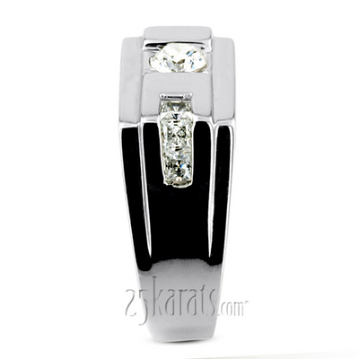 0.62 ct. Multi-Shape Channel Set Diamond Man Ring - view 6 of 6