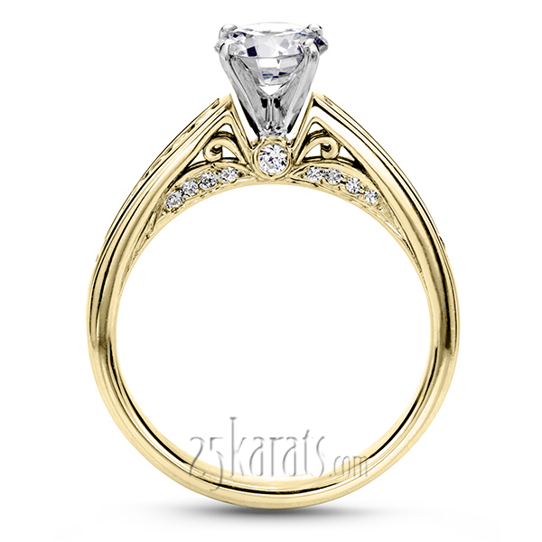 Cathedral Channel Set Diamond Engagement Ring (1/3 ct. t.w.) - view 4