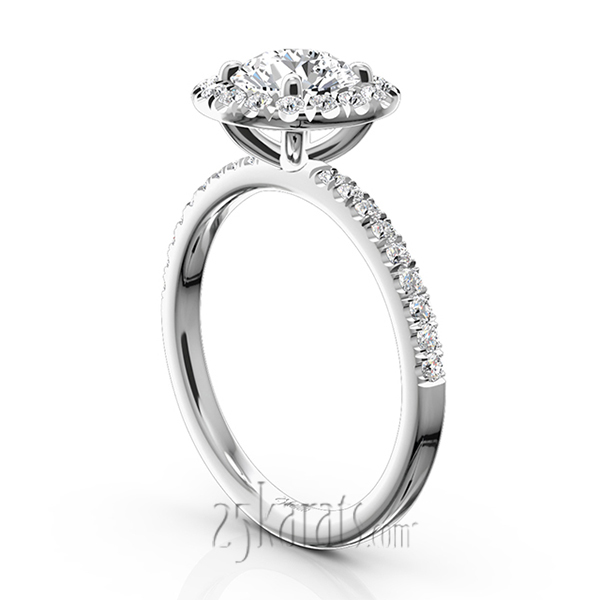 Hand Forged Micro Pave Set Diamond Engagement Ring (1/2 ct. t.w.) - view 4