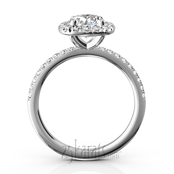 Hand Forged Micro Pave Set Diamond Engagement Ring (1/2 ct. t.w.) - view 7