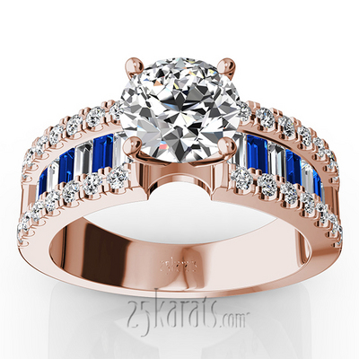 Engagement Ring With Sapphire And Diamond Baguettes (1.25 ct. t.w.) - view 3 of 11