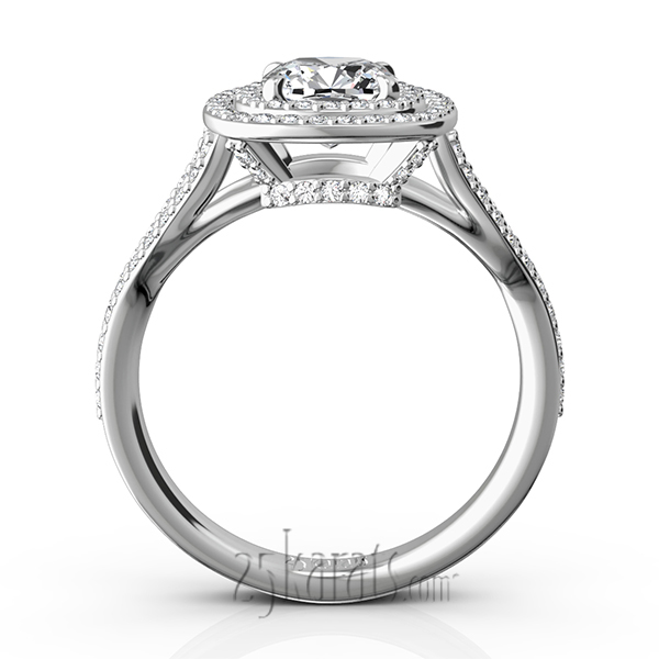 Double Halo Micro Pave Set Diamond Engagement Ring (5/8 ct. t.w.) - view 7